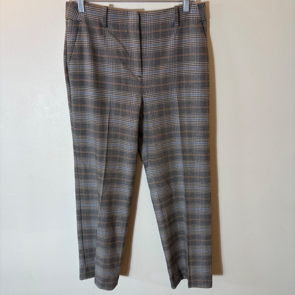 Talbots Southampton Pant 6P Grey Blue Glen Plaid Check Ankle‎